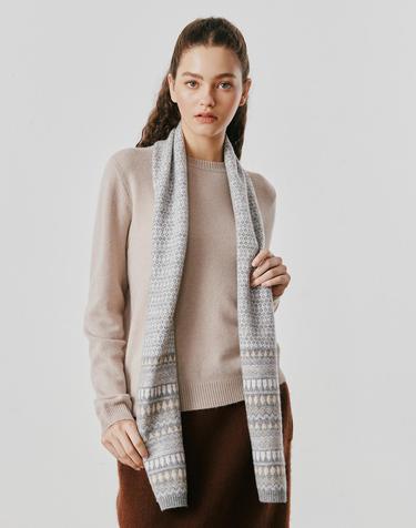 [Murray Allan] 100%캐시미어 Nordic jacquard scarf_Melange Grey (MG) M53ASF063MG