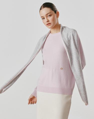 [Murray Allan] 100%캐시미어 Double line petit scarf_Light grey (LG) M53APE064LG