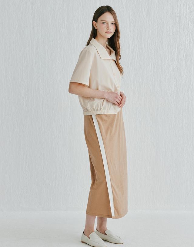 캐시미어하우스 [Cashmere Class]Semi Lap Skirt_CAMEL(CA) C52WSK008CA 착용컷
