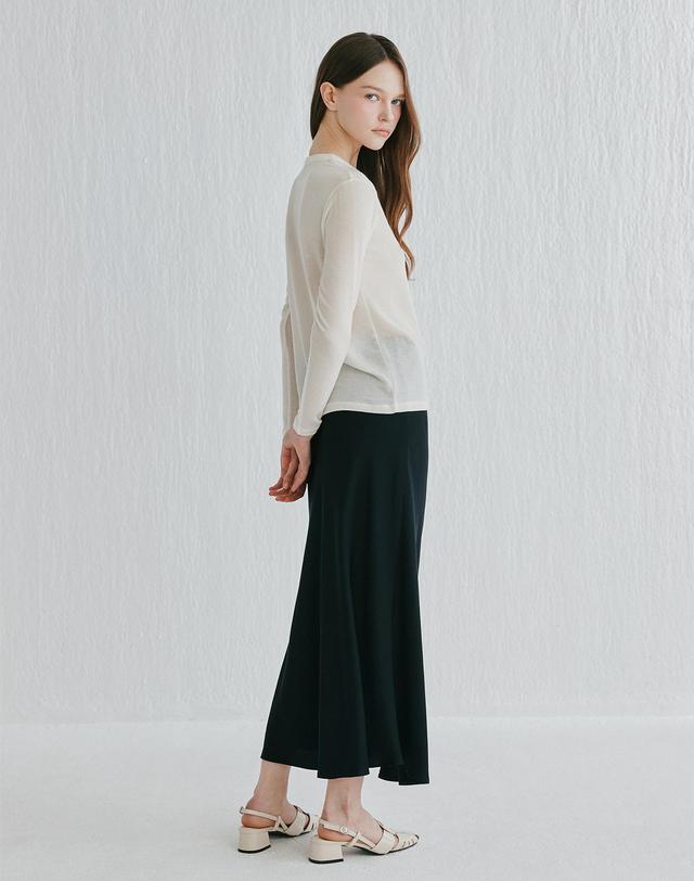 캐시미어하우스 [Cashmere Class]Viscose slim skirt_BLACK(BK) C52WSK013BK 착용컷