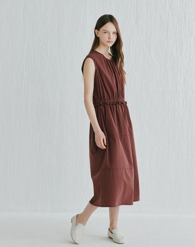 캐시미어하우스 [Cashmere Class]Shirring Dress_BURGUNDY(BG) C52WDR005BG 착용컷