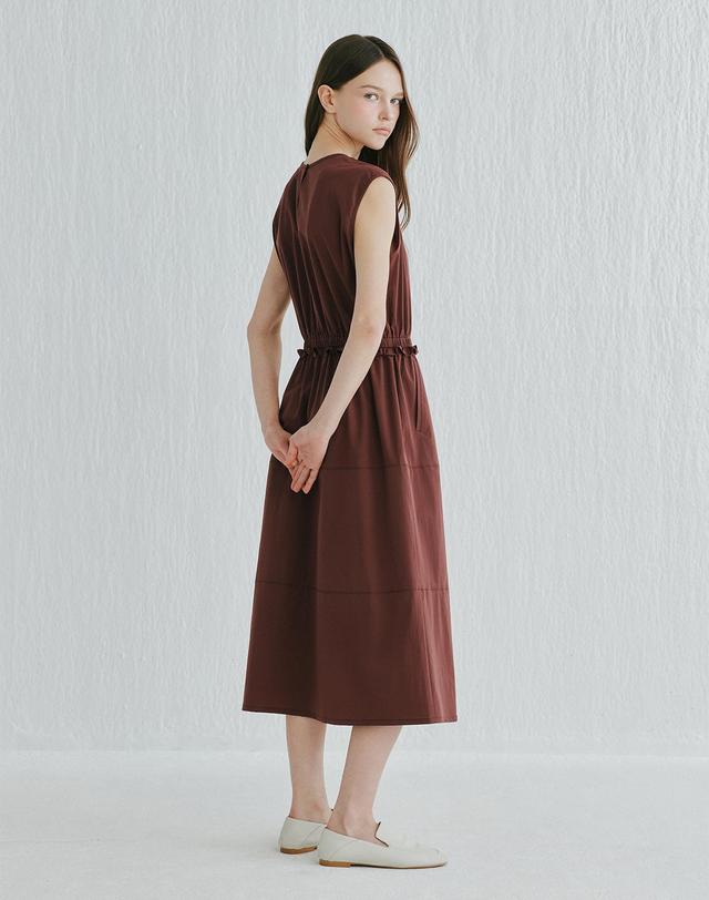 캐시미어하우스 [Cashmere Class]Shirring Dress_BURGUNDY(BG) C52WDR005BG 착용컷