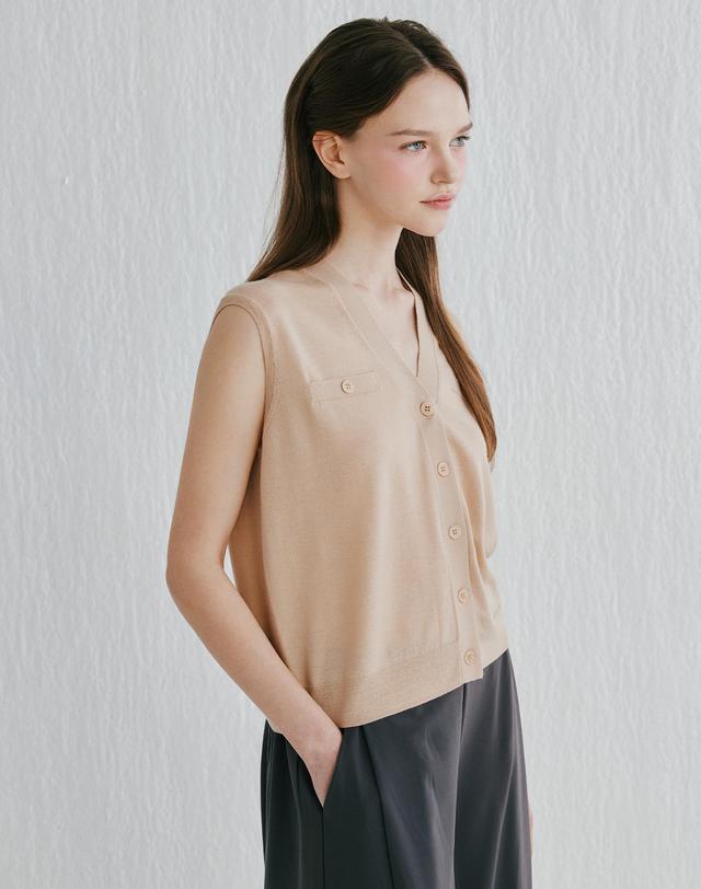 캐시미어하우스 [Murray Allan]V-neck Vest_Coconut (CQ) M52WVT010CQ 착용컷