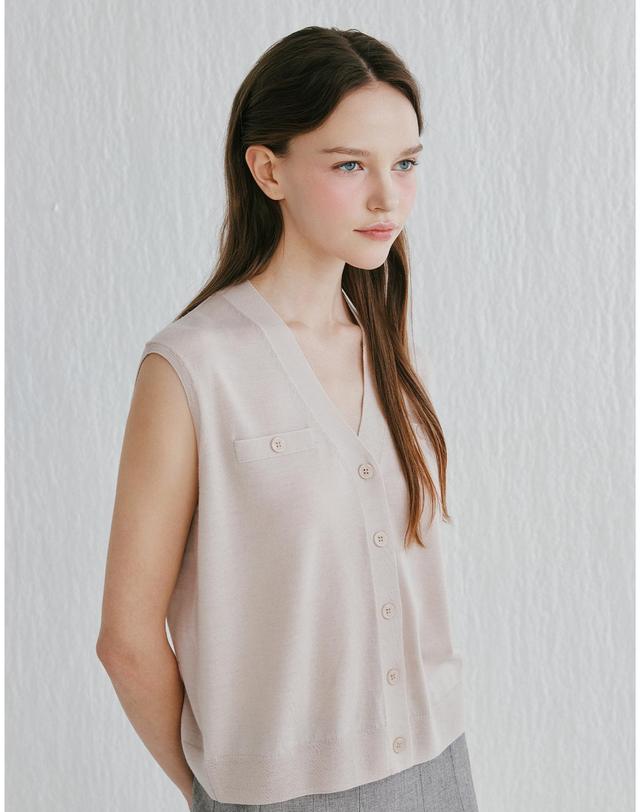 캐시미어하우스 [Murray Allan]V-neck Vest_ Indy pink (IP) M52WVT010IP 착용컷