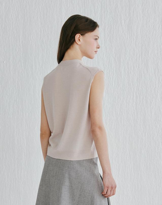 캐시미어하우스 [Murray Allan]V-neck Vest_ Indy pink (IP) M52WVT010IP 착용컷