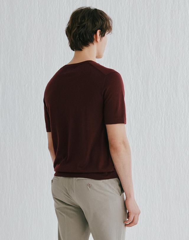 캐시미어하우스 [Murray Allan]Short sleeve V-neck pullover_Burgundy (BG) M52MPU001BG 착용컷