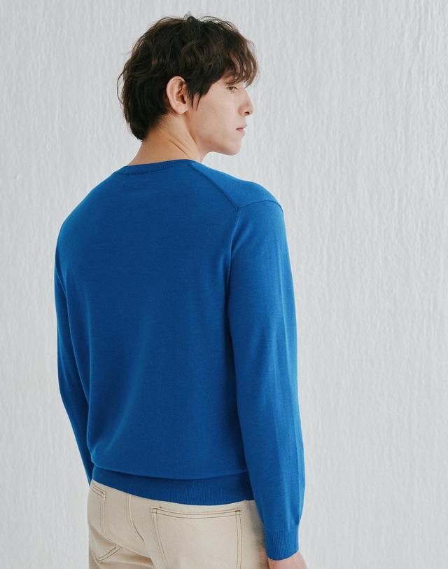 캐시미어하우스 [Murray Allan]Round pullover_Blue (BL) M52MPU002BL 착용컷