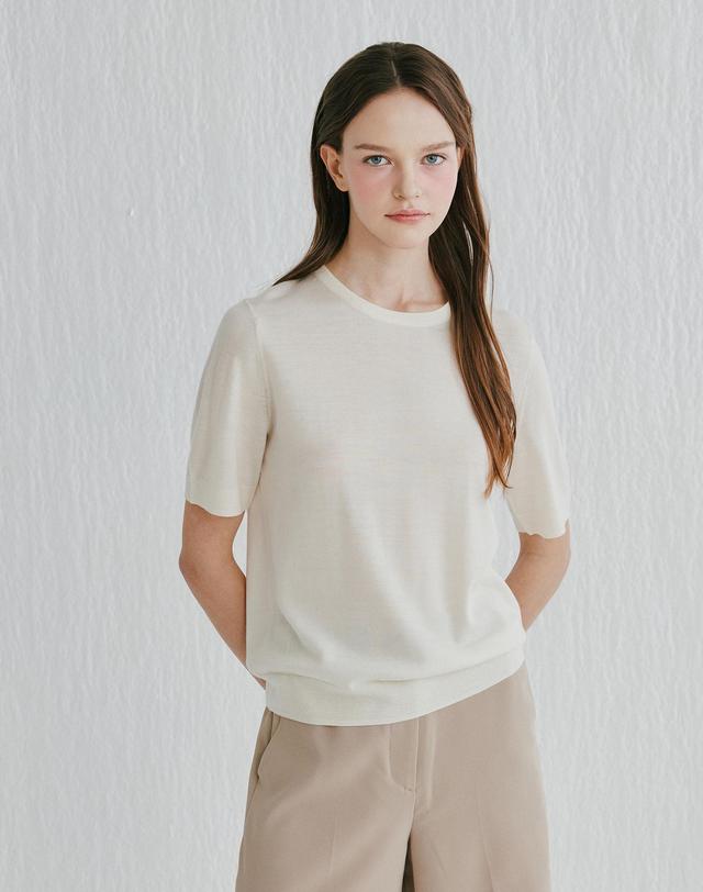 캐시미어하우스 [Murray Allan]Round half pullover_Vanilla (VN) M52WPU023VN 착용컷