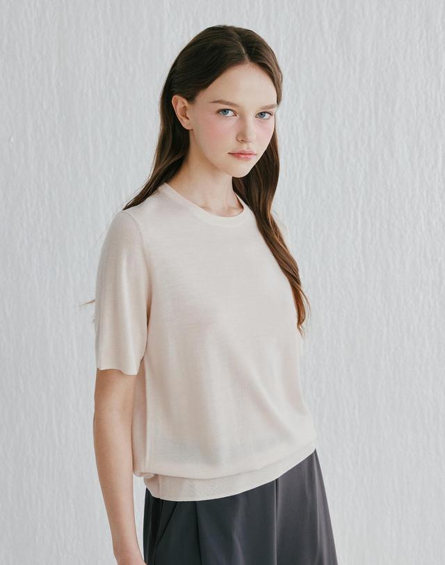 캐시미어하우스 [Murray Allan]Round half pullover_Sand beige (SE) M52WPU023SE 착용컷