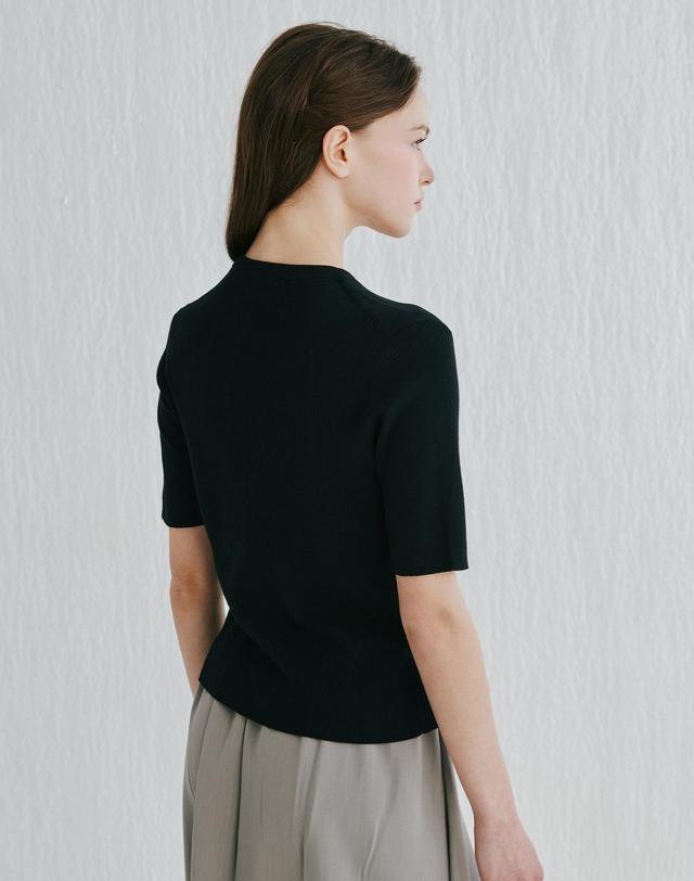 캐시미어하우스 [Murray Allan]Rib round pullover_Black (BK) M52WPU021BK 착용컷