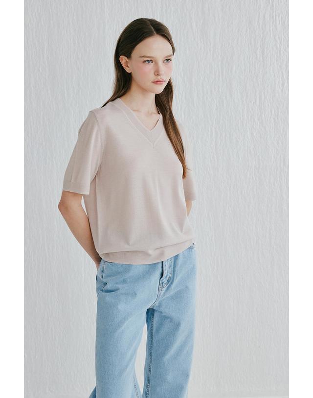 캐시미어하우스 [Murray Allan]V-neck pullover_Indy pink (IP) M52WPU008IP 착용컷
