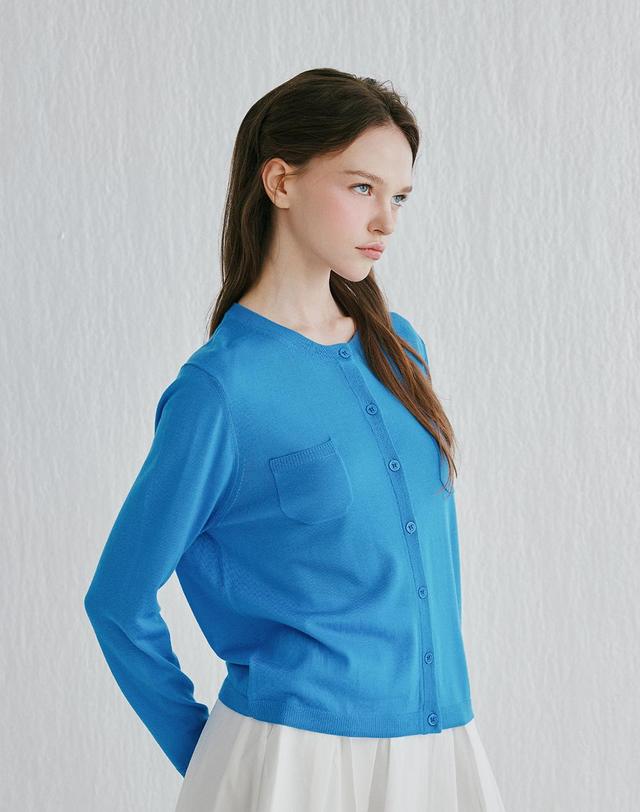 캐시미어하우스 [Murray Allan]Round Cardigan_Soif blue (OB) M52WCD009OB 착용컷