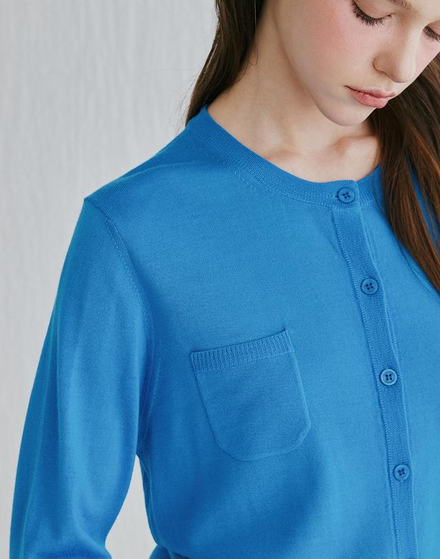 캐시미어하우스 [Murray Allan]Round Cardigan_Soif blue (OB) M52WCD009OB 착용컷