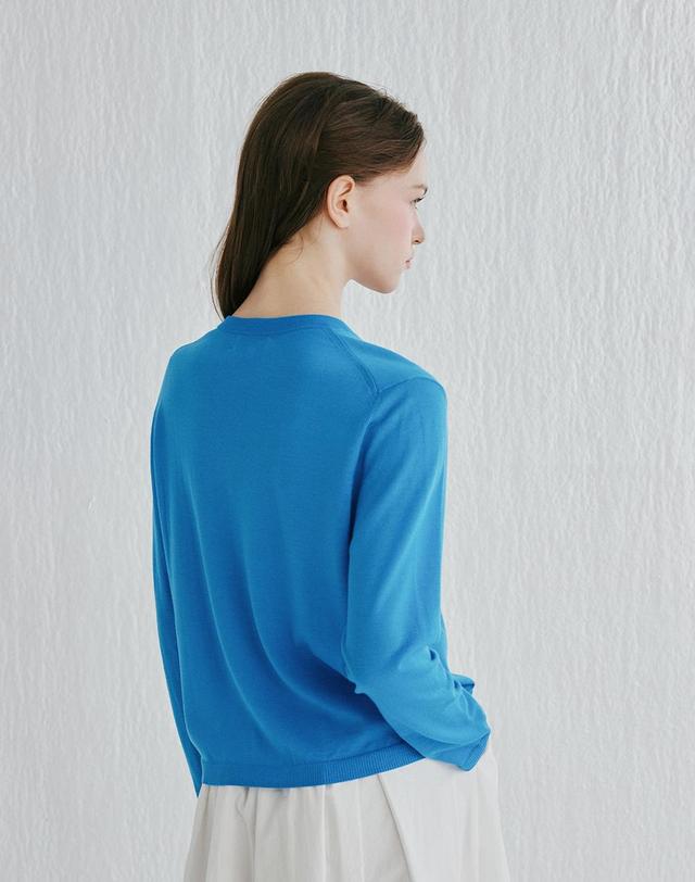 캐시미어하우스 [Murray Allan]Round Cardigan_Soif blue (OB) M52WCD009OB 착용컷