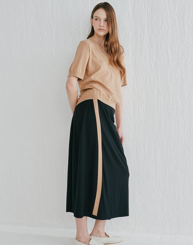 캐시미어하우스 [Cashmere Class]Semi Lap Skirt_BLACK(BK) C52WSK008BK 착용컷