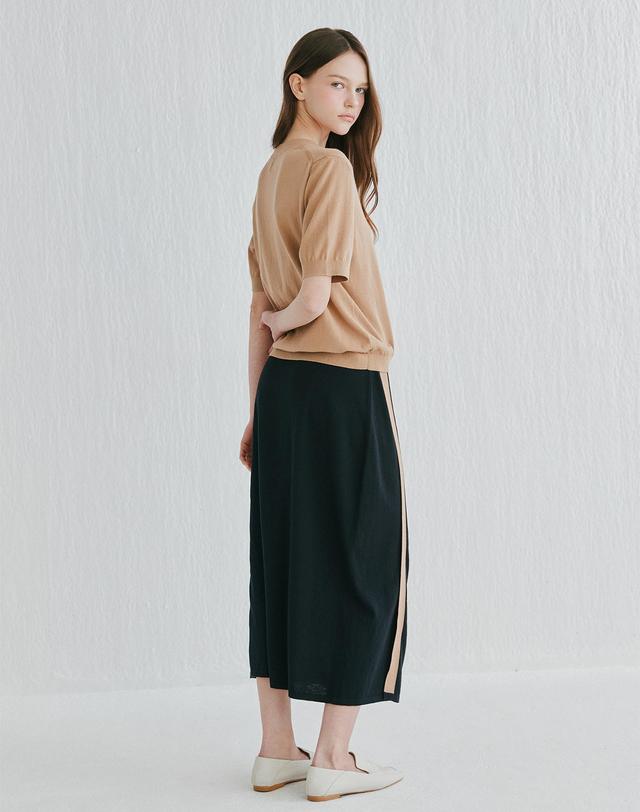 캐시미어하우스 [Cashmere Class]Semi Lap Skirt_BLACK(BK) C52WSK008BK 착용컷