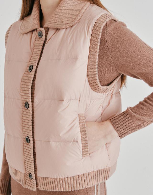 캐시미어하우스 [Murray Allan] 100%캐시미어 Puritan collar goose down vest_ Camel (CA) M53WVT065CA 착용컷