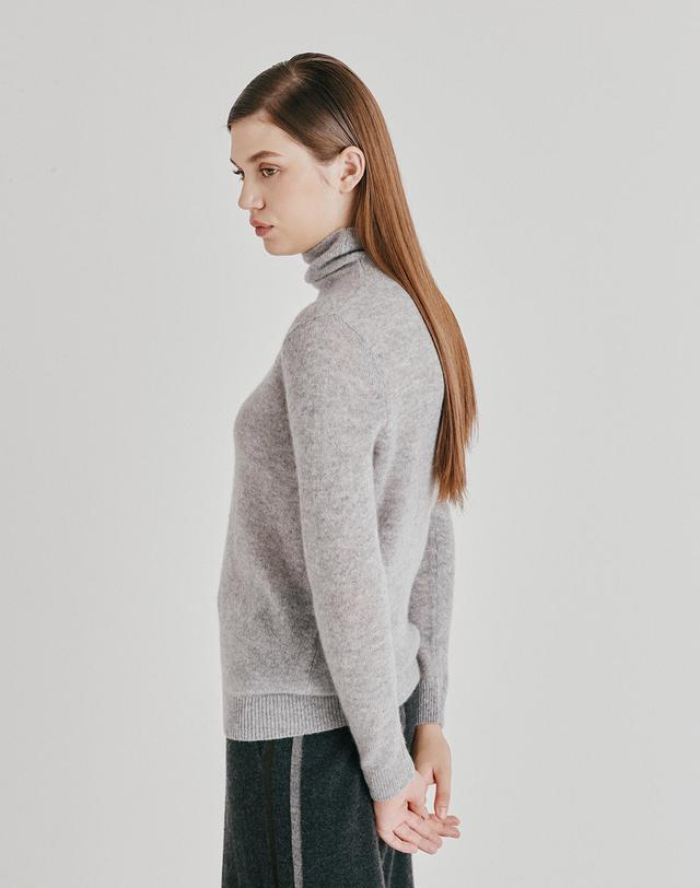 캐시미어하우스 [Cashmere Class] 100%캐시미어 Rollneck Loose Pullover_Cloud(CD) C53WPU025CD 착용컷