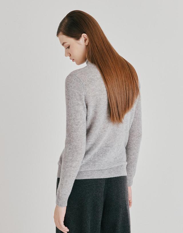 캐시미어하우스 [Cashmere Class] 100%캐시미어 Rollneck Loose Pullover_Cloud(CD) C53WPU025CD 착용컷