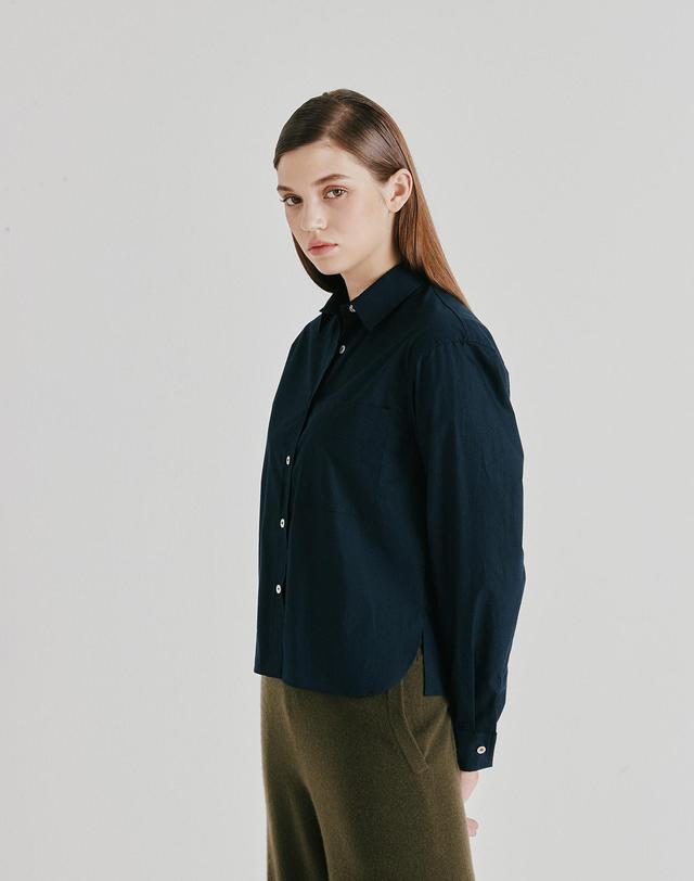 캐시미어하우스 [Cashmere Class] 100%캐시미어 Clean shirts_Navy(NA) C53WST032NA 착용컷
