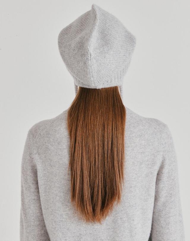 캐시미어하우스 [Murray Allan] 100%캐시미어 Long tail beanie_Light grey (LG) M53AHA038LG 착용컷