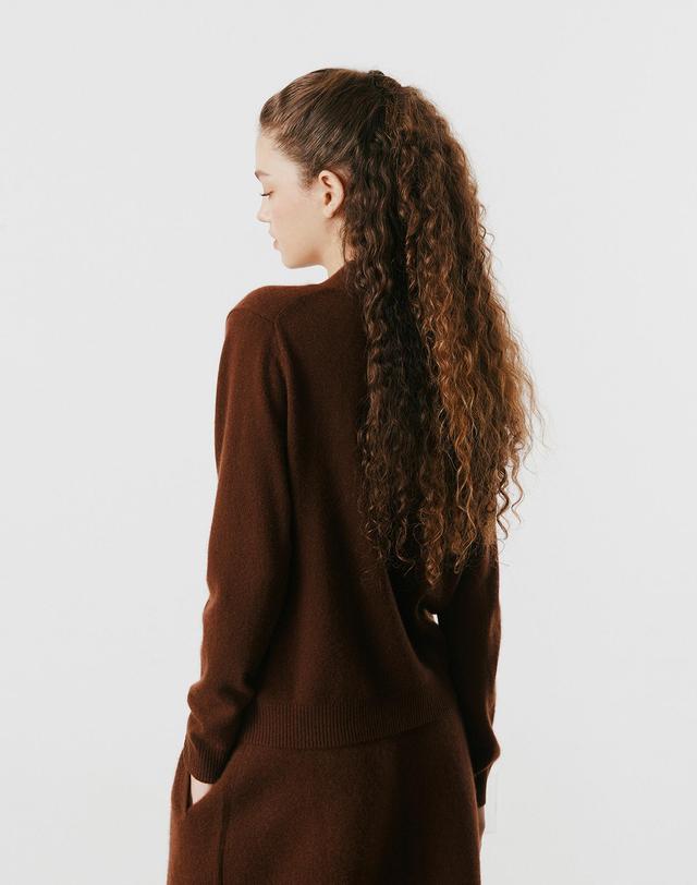 캐시미어하우스 [Murray Allan] 100%캐시미어 V-neck cardigan_Cocoa (CO) M53WCD013CO 착용컷