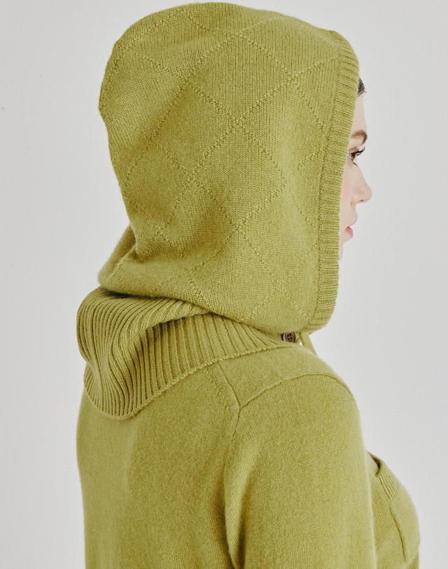 캐시미어하우스 [Murray Allan] 100%캐시미어 One button balaclava_Avocado (AV) M53AHA039AV 착용컷
