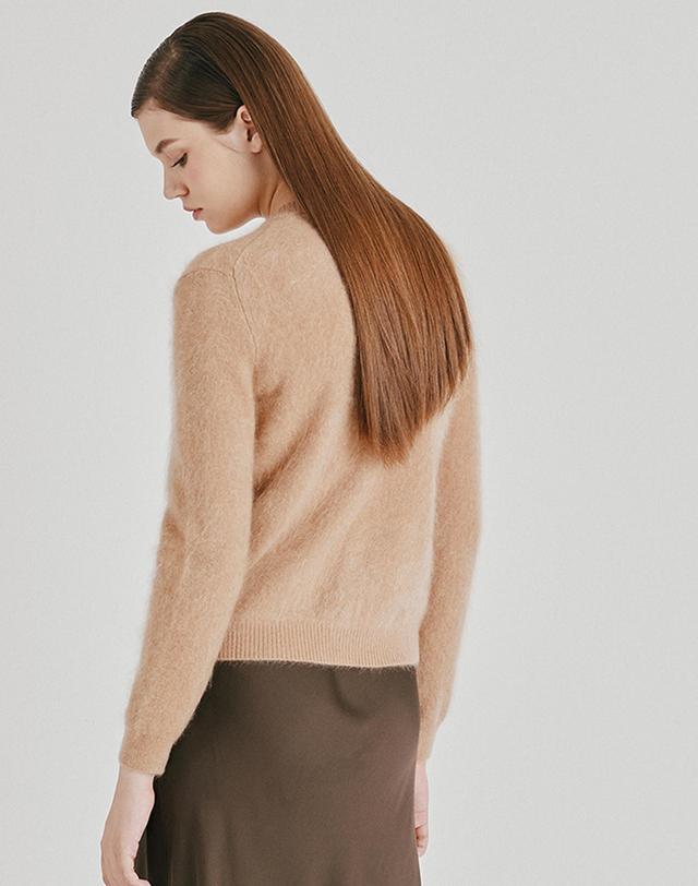 캐시미어하우스 [Murray Allan] 100%캐시미어 Longhair zip-up cardigan_Camel (CA) M53WCD030CA 착용컷