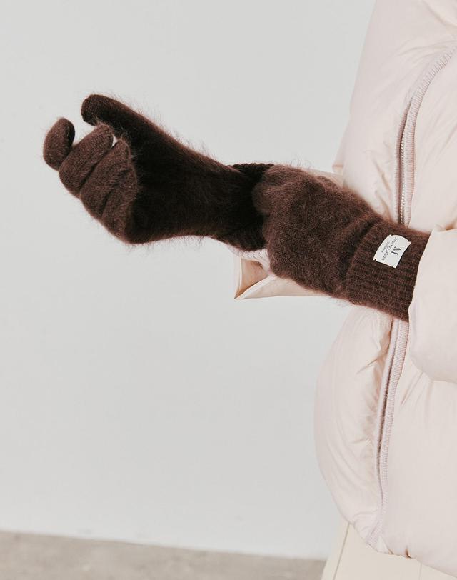 캐시미어하우스 [Murray Allan] 100%캐시미어 Longhair glove_Dark brown (DB) M53AGL041DB 착용컷