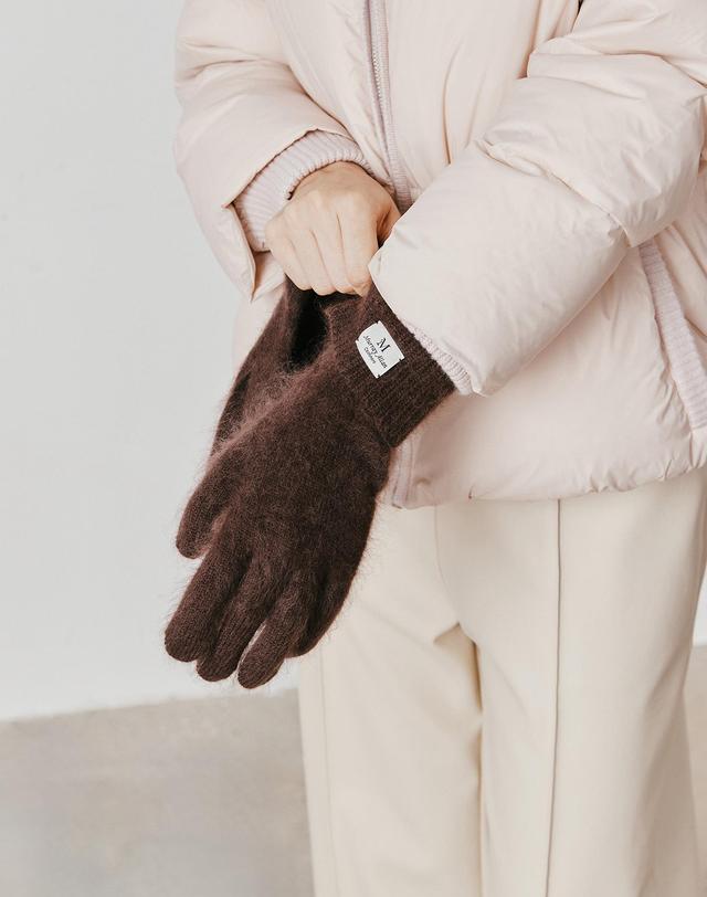 캐시미어하우스 [Murray Allan] 100%캐시미어 Longhair glove_Dark brown (DB) M53AGL041DB 착용컷