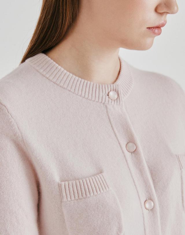 캐시미어하우스 [Murray Allan] 100%캐시미어 Round pocket cardigan_Blossom (LS) M53WCD032LS 착용컷
