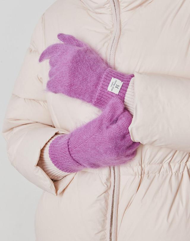 캐시미어하우스 [Murray Allan] 100%캐시미어 Longhair glove_Purple (PU) M53AGL041PU 착용컷
