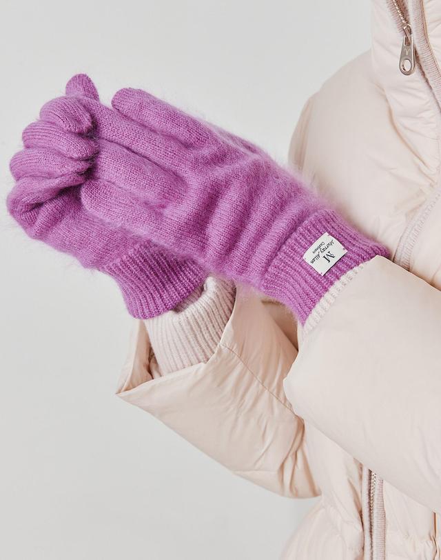 캐시미어하우스 [Murray Allan] 100%캐시미어 Longhair glove_Purple (PU) M53AGL041PU 착용컷