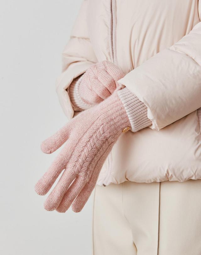 캐시미어하우스 [Murray Allan] 100%캐시미어 Cable plain glove_Candy (AD) M53AGL042AD 착용컷