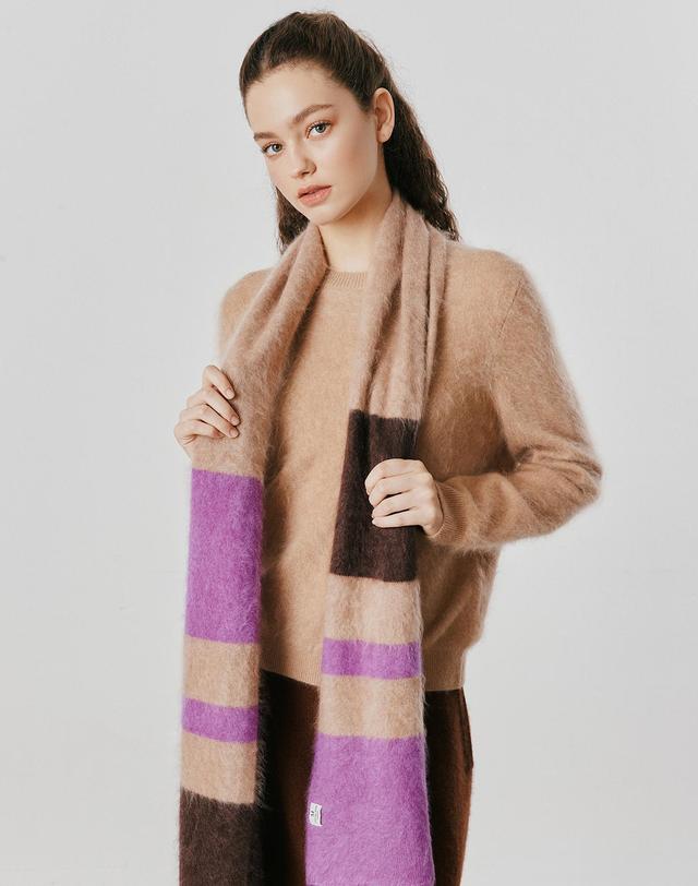 캐시미어하우스 [Murray Allan] 100%캐시미어 Longhair multi muffler_Camel (CA) M53AMU043CA 착용컷