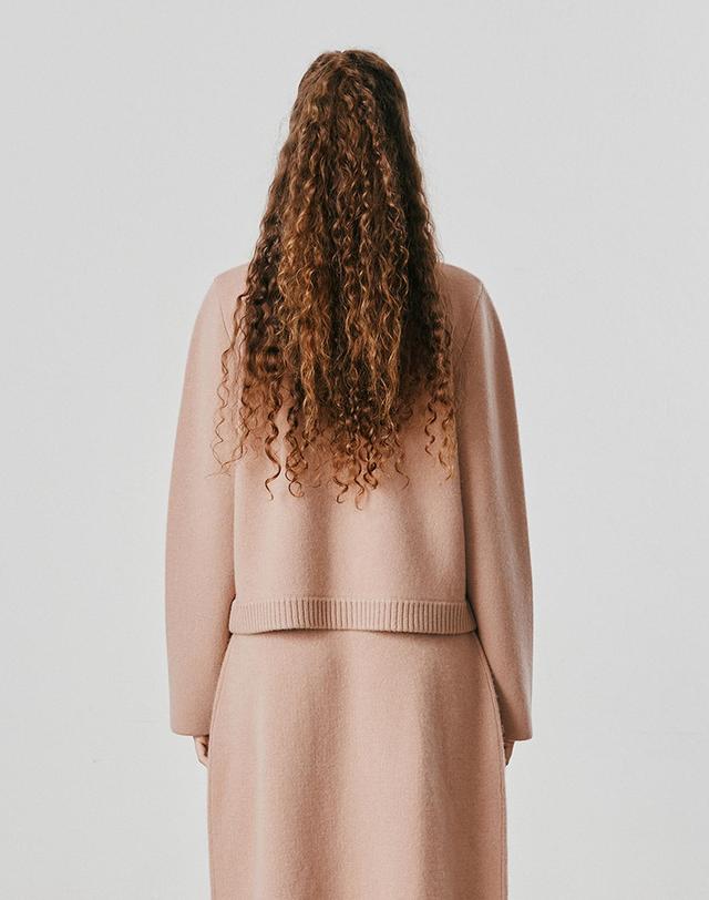 캐시미어하우스 [Murray Allan] 100%캐시미어 Round double jacket_Camel (CA) M53WJA031CA 착용컷