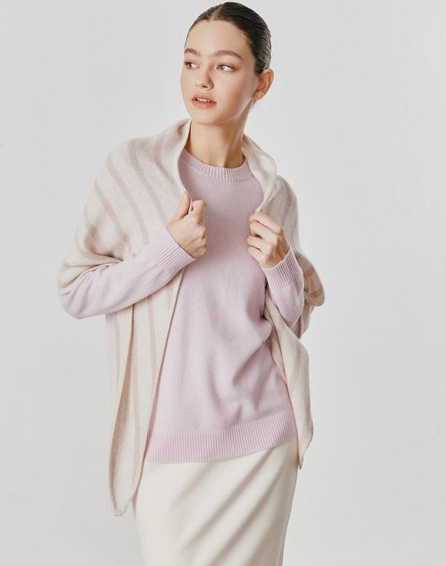 캐시미어하우스 [Murray Allan] 100%캐시미어 Diamond color muffler_Skin beige (SB) M53AMU045SB 착용컷