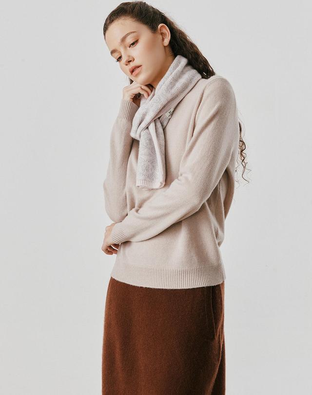 캐시미어하우스 [Murray Allan] 100%캐시미어 Rhombus pattern petit scarf_Blossom (LS) M53APE050LS 착용컷