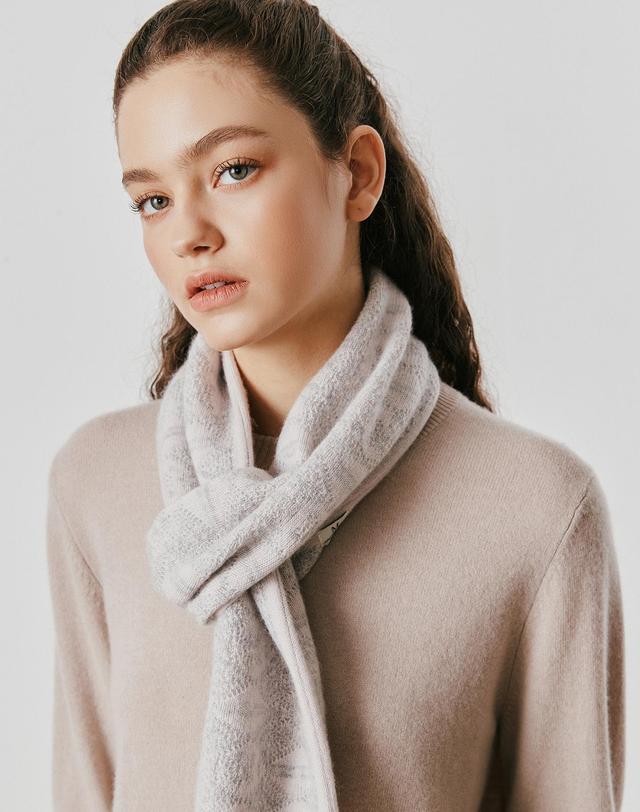 캐시미어하우스 [Murray Allan] 100%캐시미어 Rhombus pattern petit scarf_Blossom (LS) M53APE050LS 착용컷