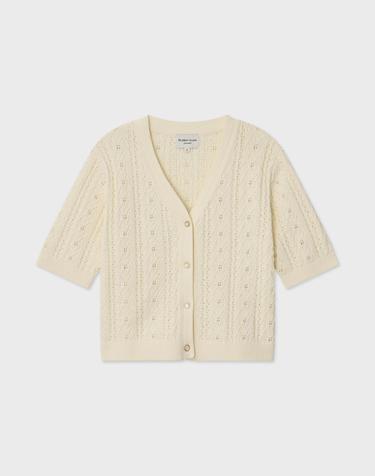 [Murray Allan] 100%면 V-neck texture Cardigan_Vanilla (VN) M62WCD016VN