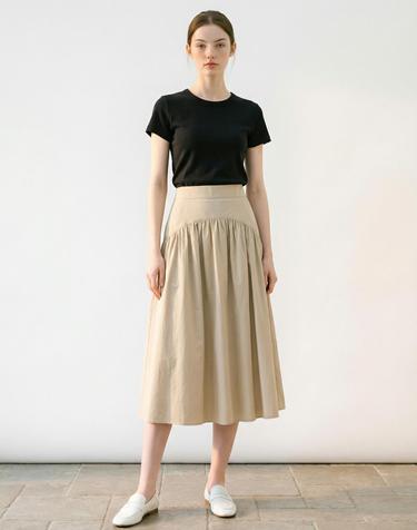 [Cashmere class] Shirring pocket skirt_Beige (BE) C62WSK005BE