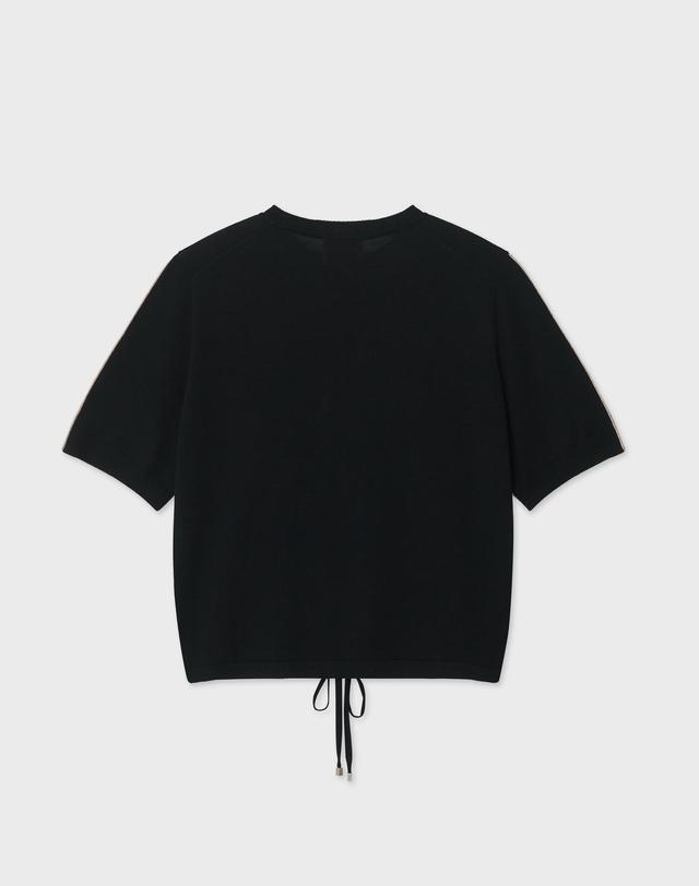 캐시미어하우스 [Murray Allan] 100%울 Cool wool Hem string Pullover_Black (BK) M62WPU002BK 착용컷