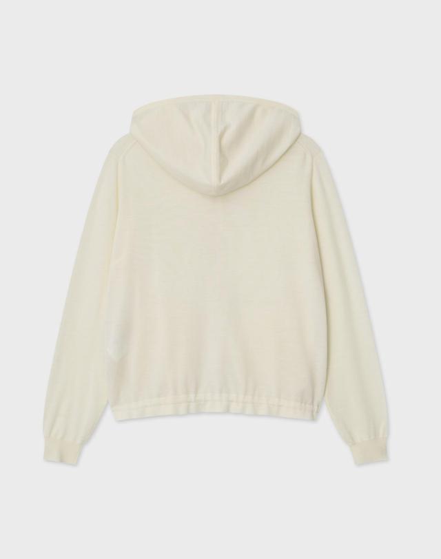 캐시미어하우스 [Murray Allan] 100%울 Airy hoody zip-up Cardigan_Ivory (IV) M62WCD014IV 착용컷