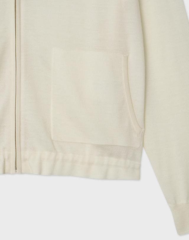 캐시미어하우스 [Murray Allan] 100%울 Airy hoody zip-up Cardigan_Ivory (IV) M62WCD014IV 착용컷