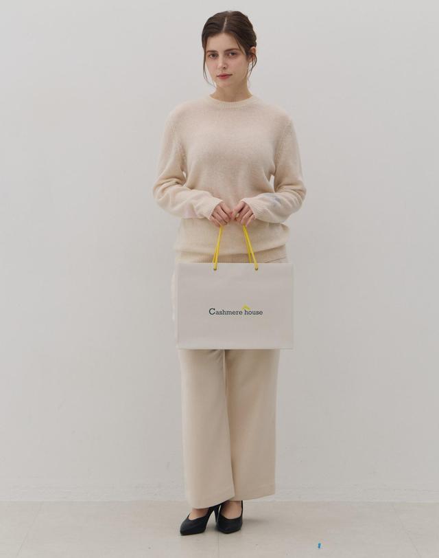 캐시미어하우스 스타 루즈 풀오버 (Sand Beige)_M63WPU007 베이지 착용컷