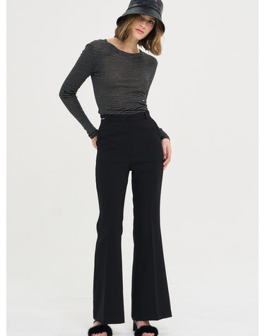My All-time Semi Boots Cut Pants_Black