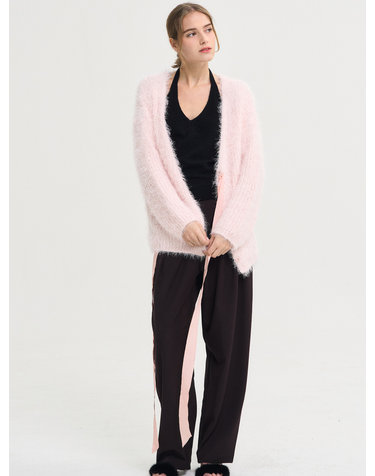 Adorable Fur String Cardigan_Pink