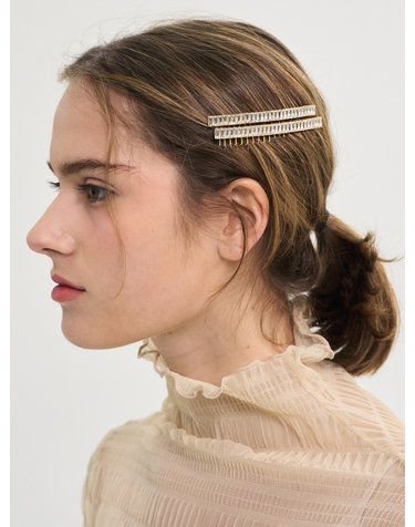 Art Deco Square Jewel Comb Hairclip_Gold