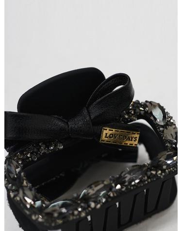 Leather Jewel Square Hair Claw Clip_Black