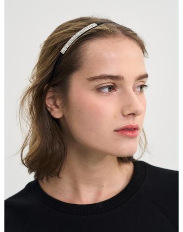 Square Silver Jewel Hairband_Black
